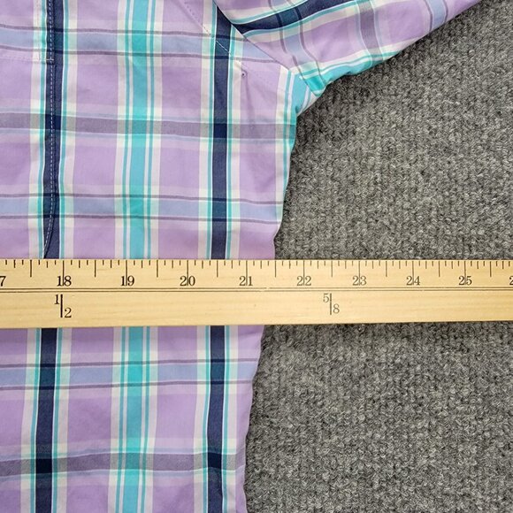 Peter Millar Shirt Mens Medium Purple Plaid Button Down Long Sleeve Preppy - Picture 5 of 8